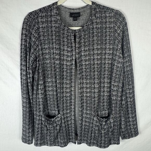 J. Jill NWOT Wearever Collection Blazer Cardigan S Black/White Preppy Office - Picture 1 of 7